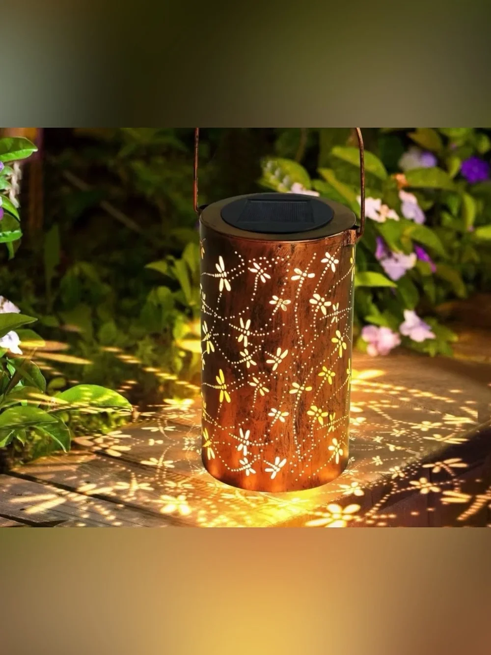 Dragonfly Pattern Decorative Lantern - Yellow Illumination